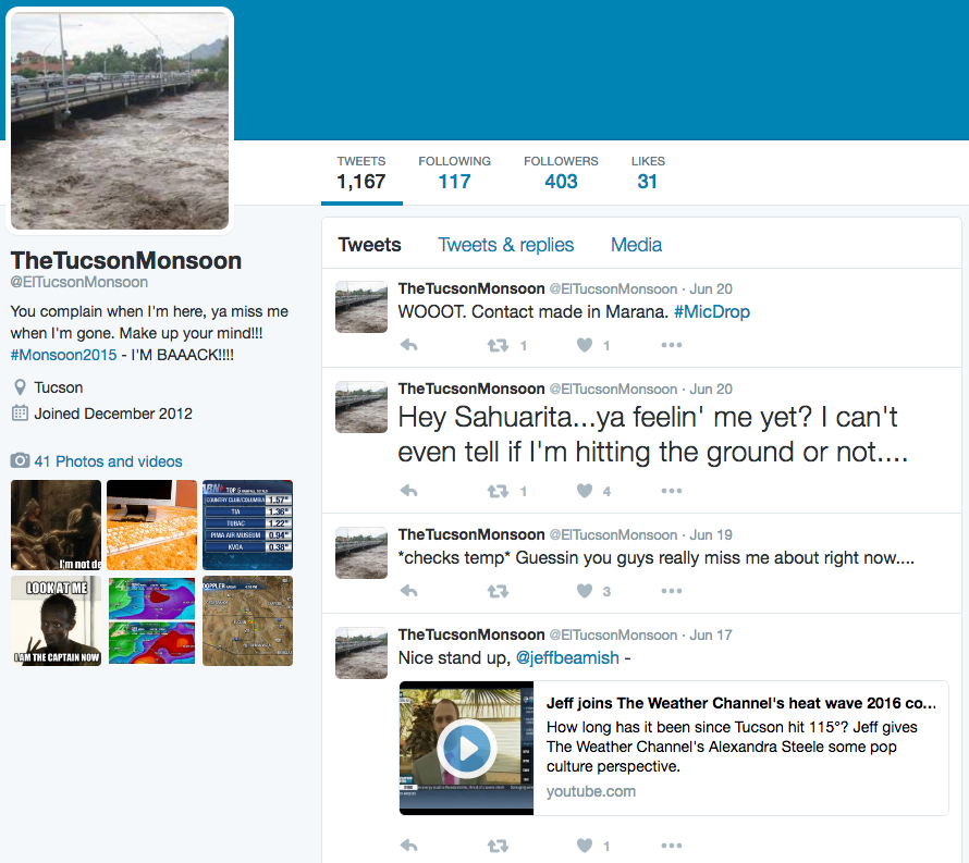 El Tucson Monsoon on Twitter